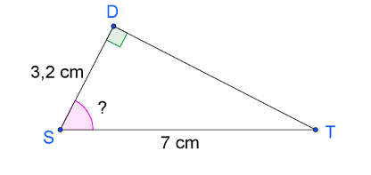 Figure permettant d'effectuer un calcul d'angles avec la tigonométrie.