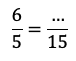 Exemple de deux fractions égales avec un nombre manquant à déterminer.
